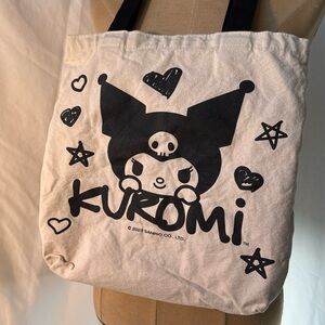 Kuromi canvas cotton tote bag.